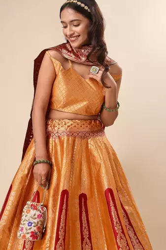 Ready to Wear Lehenga & Unstitched Blouse With Dupatta