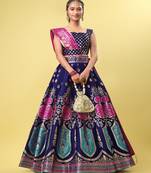 Woven Design Ready to Wear Lehenga & Unstitched Blouse With Dupatta