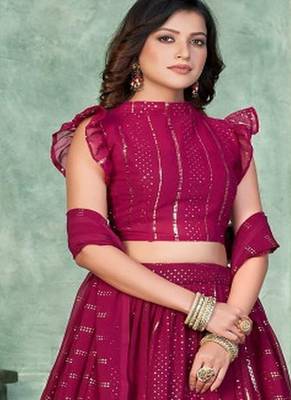 Women Embroidered Lehenga Choli 4