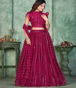 Women Embroidered Mukaish Foil Semi Stitched Lehenga With Dupatta Lehenga Choli