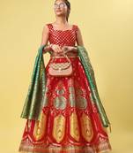 Woven Design Ready to Wear Lehenga & Unstitched Blouse With Dupatta