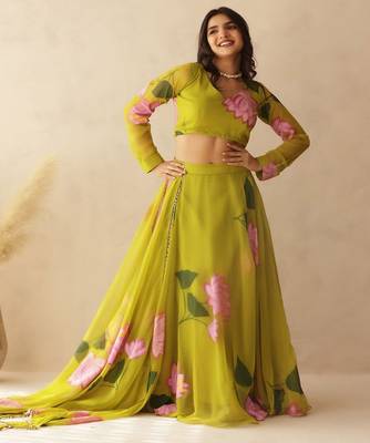 Printed Thread Work Ready to Wear Lehenga & Blouse With Dupatta 2