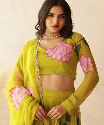 Printed Thread Work Ready to Wear Lehenga & Blouse With Dupatta 3