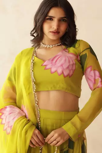 Printed Thread Work Ready to Wear Lehenga & Blouse With Dupatta
