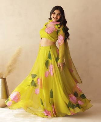 Printed Thread Work Ready to Wear Lehenga & Blouse With Dupatta 4