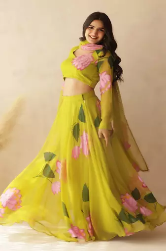 Printed Thread Work Ready to Wear Lehenga & Blouse With Dupatta