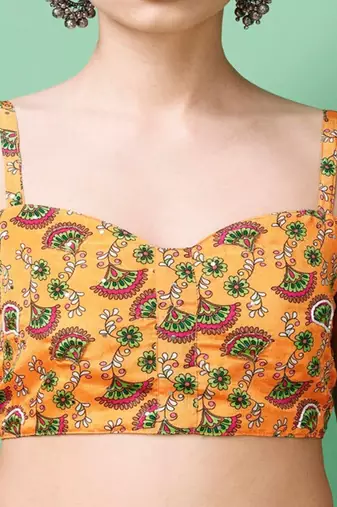 Ethnic Motifs Printed Silk Semi Stitched Lehenga & Unstitched Blouse With Dupatta