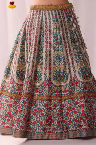 Floral Digital Printed Lehenga Choli With Dupatta & Matching Tassles