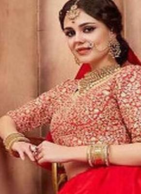 Floral Embroidered Semi Stitched Lehenga & Blouse With Dupatta 4