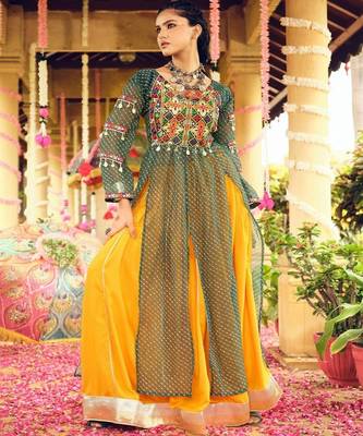 Embroidered Thread Work Ready to Wear Lehenga & 1