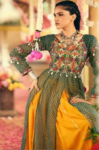 Embroidered Thread Work Ready to Wear Lehenga &