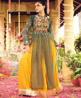 Embroidered Thread Work Ready to Wear Lehenga & 3