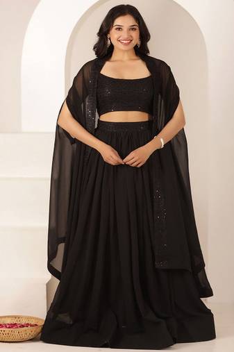 Embroidered Thread Work Ready to Wear Lehenga & Blouse With Dupatta