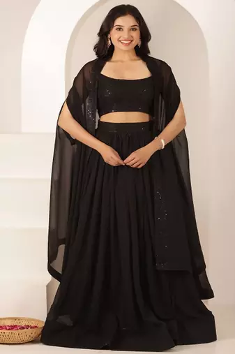 Embroidered Thread Work Ready to Wear Lehenga & Blouse With Dupatta