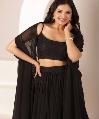 Embroidered Thread Work Ready to Wear Lehenga & Blouse With Dupatta 2