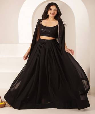 Embroidered Thread Work Ready to Wear Lehenga & Blouse With Dupatta 4
