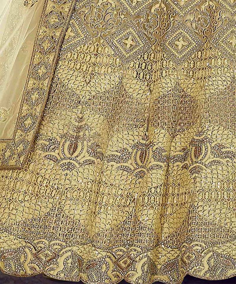 Embroidered Semi Stitched Lehenga & Blouse With Dupatta