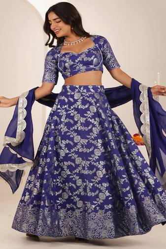 Embroidered Thread Work Ready to Wear Lehenga & Blouse With Dupatta