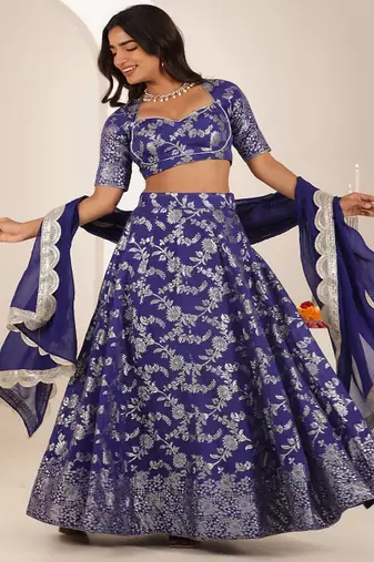 Embroidered Thread Work Ready to Wear Lehenga & Blouse With Dupatta