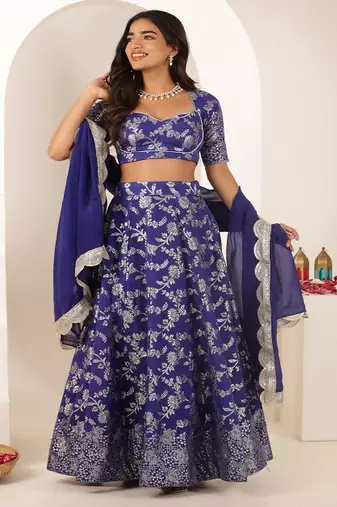 Embroidered Thread Work Ready to Wear Lehenga & Blouse With Dupatta