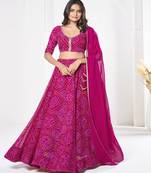 Printed Semi Stitched Lehenga & Unstitched Blouse With Dupatta