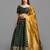 Green & Mustard Semi Stitched Lehenga & Unstitched Blouse With Dupatta