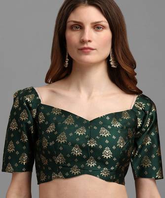 Green & Mustard Semi Stitched Lehenga & Unstitched Blouse With Dupatta 2
