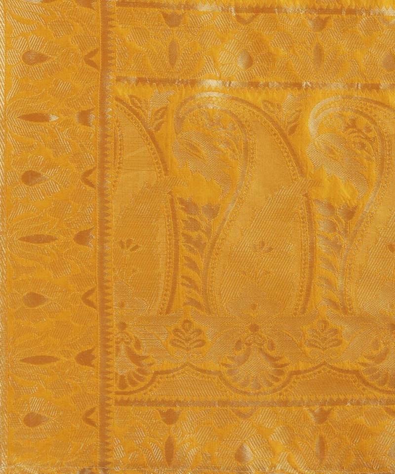 Green & Mustard Semi Stitched Lehenga & Unstitched Blouse With Dupatta