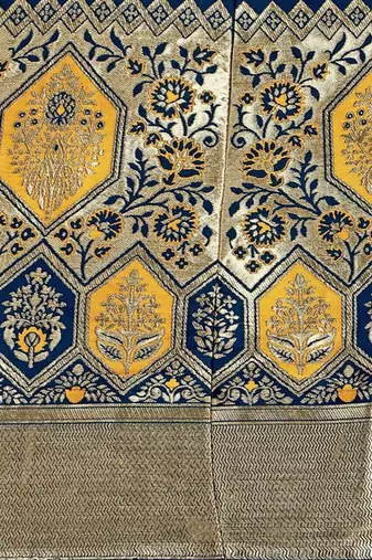 Teal & Mustard Ready to Wear Lehenga & Unstitched Blouse With Dupatta