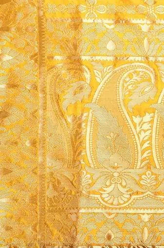 Teal & Mustard Ready to Wear Lehenga & Unstitched Blouse With Dupatta