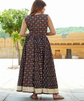 Printed Block Print Cotton Ready to Wear Lehenga & Blouse 3