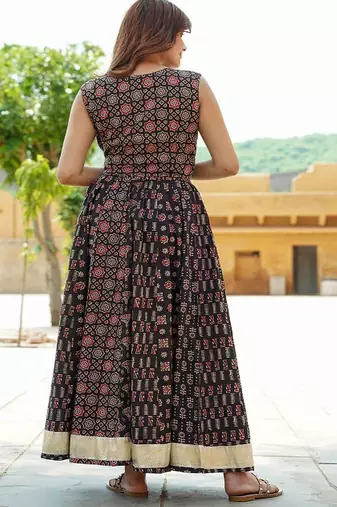 Printed Block Print Cotton Ready to Wear Lehenga & Blouse