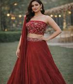 Embroidered Sequinned Ready to Wear Lehenga & Unstitched Blouse With Dupatta