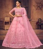 Embroidered Beads and Stones Semi Stitched Lehenga & Unstitched Blouse With Dupatta