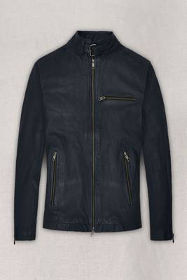 men's black lambskin leather biker jacket classic moto zip style stylish versatile 1