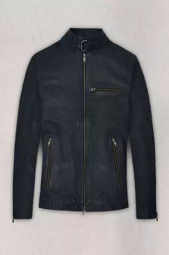 Stylish black color lambskin soft  leather jacket classic look 2 pockets biker