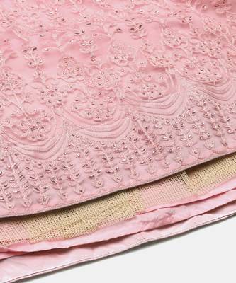 Embroidered Beads and Stones Semi Stitched Lehenga & Unstitched Blouse With Dupatta 3