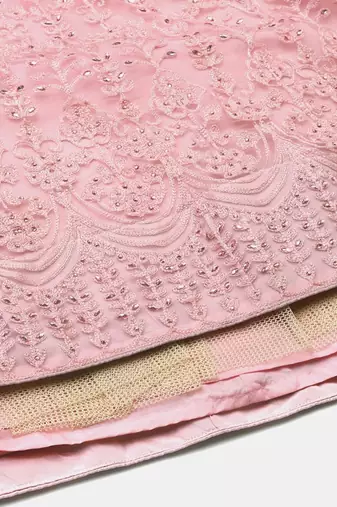Embroidered Beads and Stones Semi Stitched Lehenga & Unstitched Blouse With Dupatta