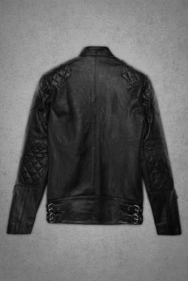 men's black lambskin leather biker jacket premium quilted design deluxe 3
