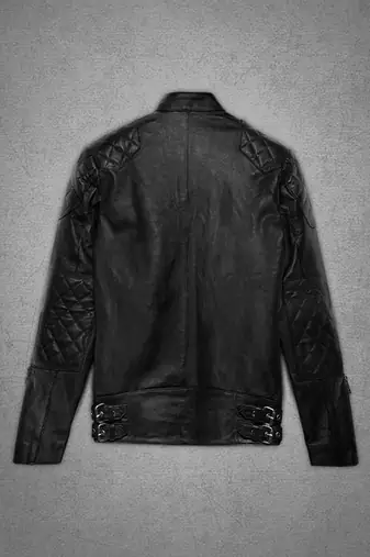 men's black lambskin leather biker jacket premium quilted design deluxe