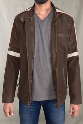men's white lambskin leather jacket classic zip up style versatile 1