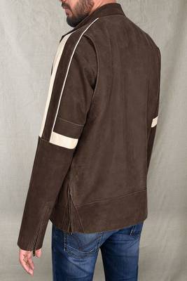 men's white lambskin leather jacket classic zip up style versatile 4
