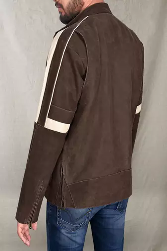 men's white lambskin leather jacket classic zip up style versatile