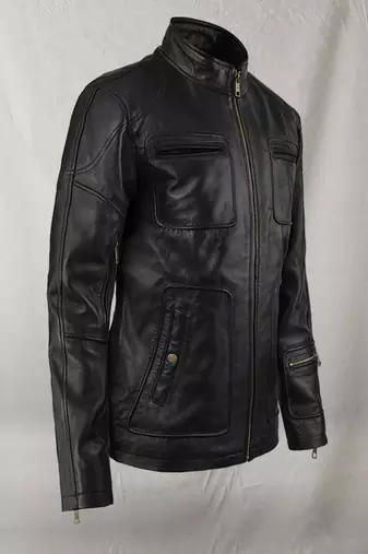men's black lambskin leather biker jacket classic moto zip style stylish timeless