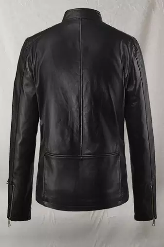 men's black lambskin leather biker jacket classic moto zip style stylish timeless