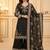 Black chinon silk readymade suit with embroidery & sequence work