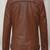 Men's tan brown  leather jacket pure lambskin jacket