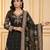 Black chinon silk readymade suit with embroidery & sequence work