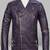 Men's purple leather design jacket pure lambskin premium look