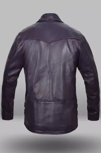 men's purple lambskin leather jacket classic zip up style premium